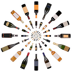 Image showing Wine bottles composition