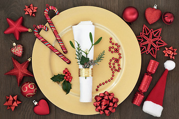 Image showing Christmas Decorative Table Setting