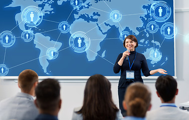 Image showing group of people at business conference or lecture