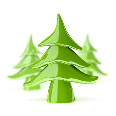 Image showing green pottery christmas tree