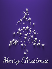 Image showing purple merry christmas tree