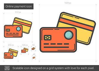 Image showing Online payment line icon.