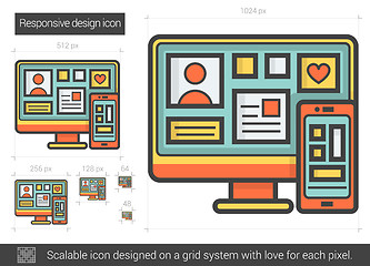 Image showing Responsive design line icon.