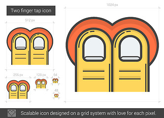 Image showing Two-finger tap line icon.