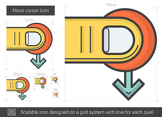 Image showing Move cursor line icon.