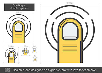 Image showing One-finger double tap line icon.