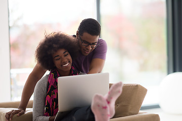 Image showing african american couple shopping online