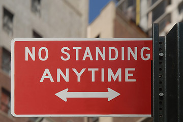 Image showing No standing anytime sign