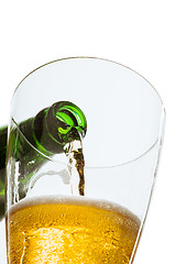 Image showing Glass of beer and bottle