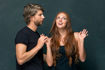 Image showing Young couple smiling