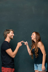 Image showing Young couple smiling