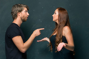 Image showing Young couple smiling