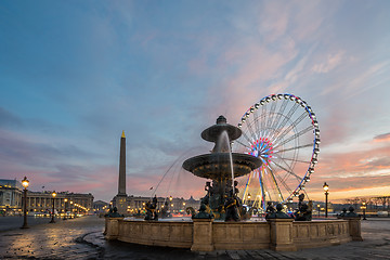 Image showing Fountain at Place de la Concorde in Paris 