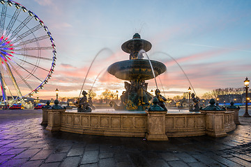 Image showing Fountain at Place de la Concorde in Paris 