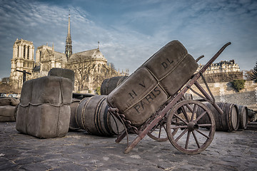 Image showing Docks of Notre Dame Cathedral in Paris 