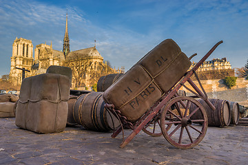 Image showing Docks of Notre Dame Cathedral in Paris 