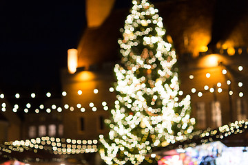 Image showing christmas market at tallinn old town hall square