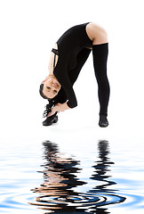 Image showing fitness instructor in black leotard