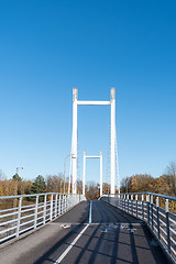 Image showing Modern hanging footbridge