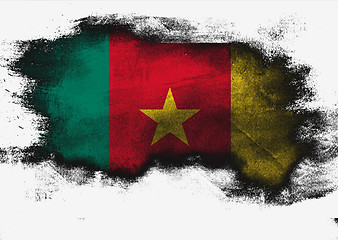 Image showing Cameroon flag painted with brush