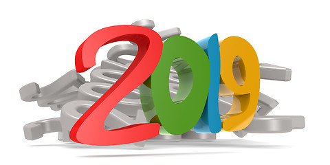 Image showing Year 2019 isolated with white background