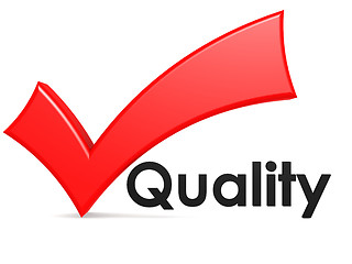 Image showing Red check mark sign with quality word