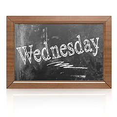 Image showing Wednesday text written on blackboard