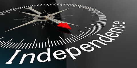 Image showing Compass with independence word