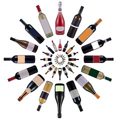 Image showing Wine bottles composition