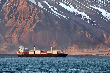 Image showing Container ship in Iceland