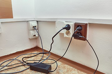 Image showing Electric sockets in the corner