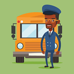 Image showing School bus driver vector illustration.