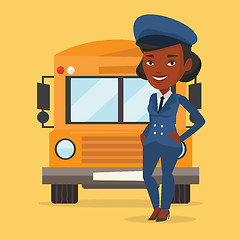 Image showing School bus driver vector illustration.