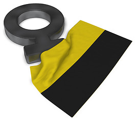 Image showing female symbol and flag of saxony-anhalt - 3d rendering