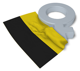 Image showing female symbol and flag of saxony-anhalt - 3d rendering