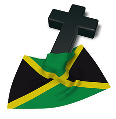 Image showing christian cross and flag of jamaica - 3d rendering