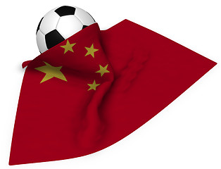 Image showing soccer ball and flag of china - 3d rendering