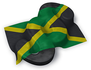 Image showing flag of jamaica and paragraph symbol - 3d illustration