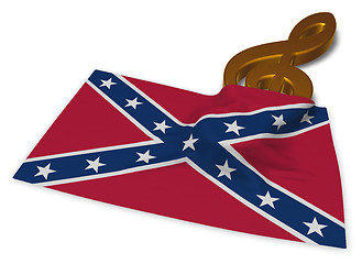 Image showing clef symbol and flag of the Confederate States of America - 3d rendering