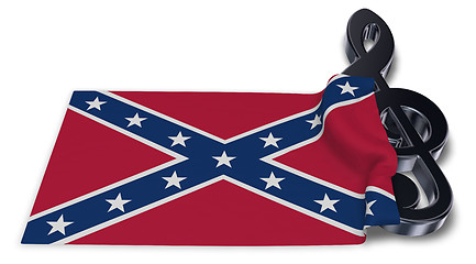 Image showing clef symbol and flag of the Confederate States of America - 3d rendering