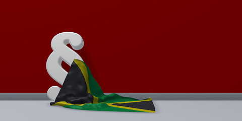 Image showing flag of jamaica and paragraph symbol - 3d illustration