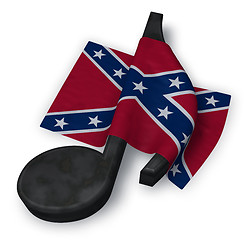 Image showing music note symbol and flag of the Confederate States of America - 3d rendering