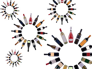 Image showing Wine bottles composition