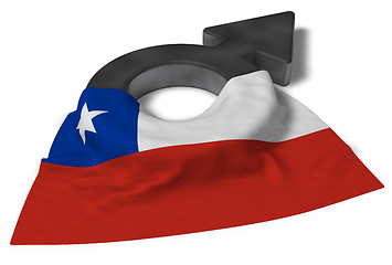 Image showing mars symbol and flag of chile - 3d rendering