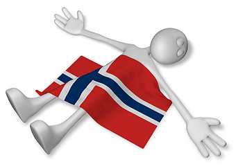 Image showing dead cartoon guy and flag of norway - 3d illustration