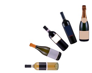 Image showing Wine bottles composition