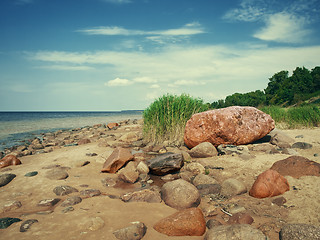 Image showing Sea rocky beach