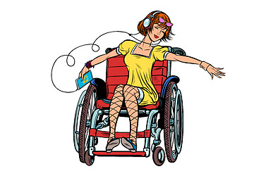 Image showing Dancing girl in a wheelchair, audio and music