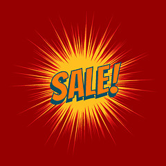 Image showing Sale text pop art red background