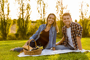 Image showing Enjoying the day with a  picnic